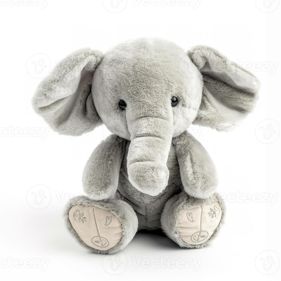 Cute Elephants Animal Plush Toy White Background Animal Doll with photo