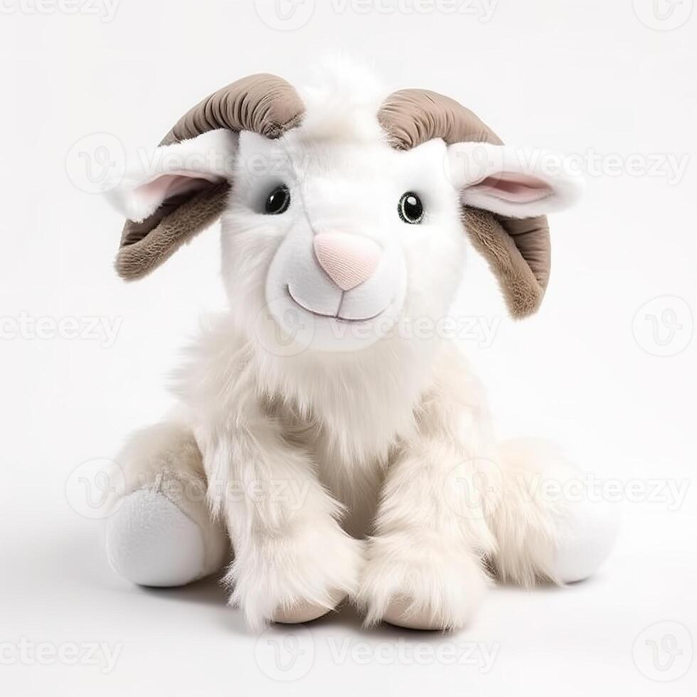 Cute Sheep Animal Plush Toy White Background Animal Doll with photo