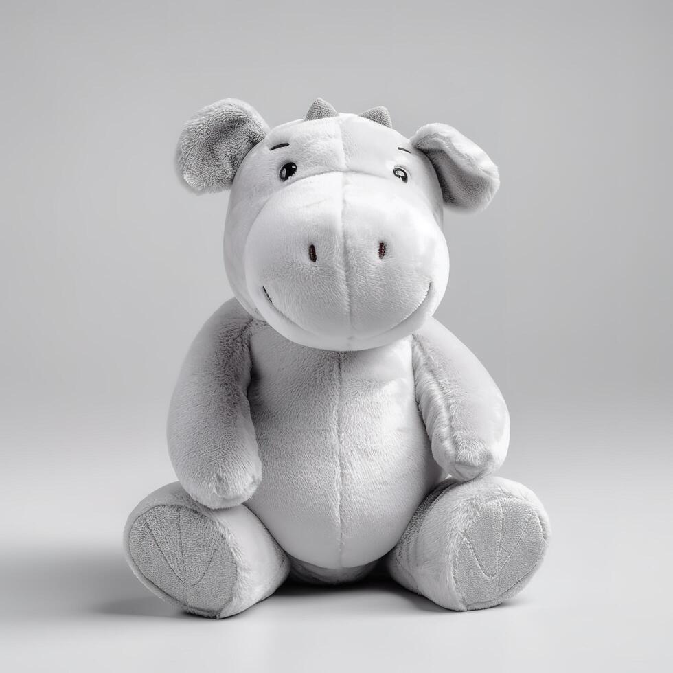 Cute Hippo Animal Plush Toy with photo