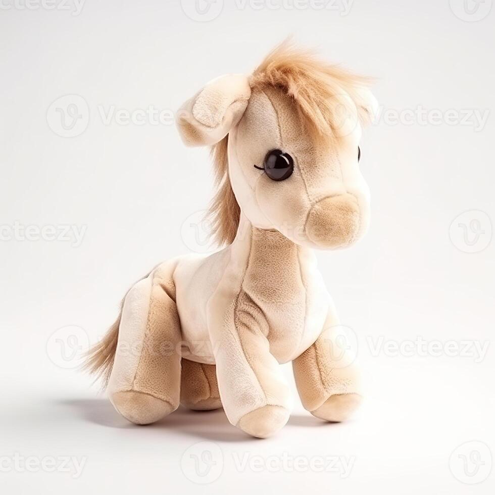 Cute Horse Animal Plush Toy Plain Background Animal Doll with photo