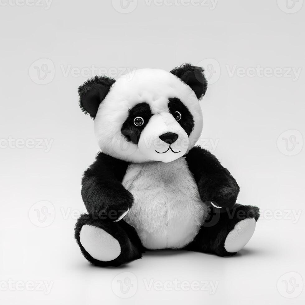 Cute Panda Animal Plush Toy White Background Animal Doll with photo