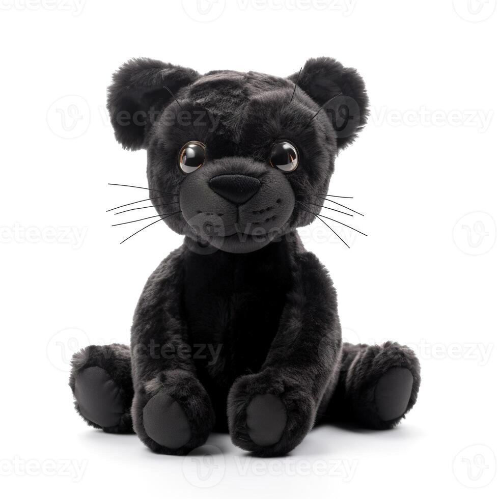 Cute Panther Animal Plush Toy White Background Animal Doll with photo