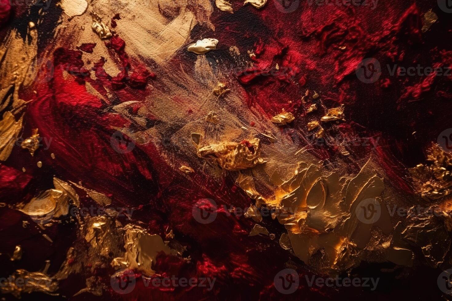 Deep Red Gold Foil Texture Background with photo