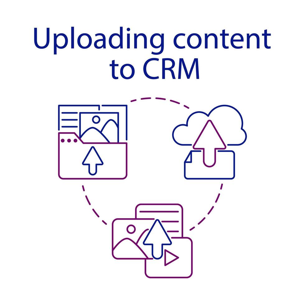 subiendo contenido sencillo colocar. cms concepto icono. uno de etapas de contenido administración sistema proceso. compartir o descargar foto, imagen, video, audio, archivo, texto. aislado símbolo para web y móvil teléfono vector