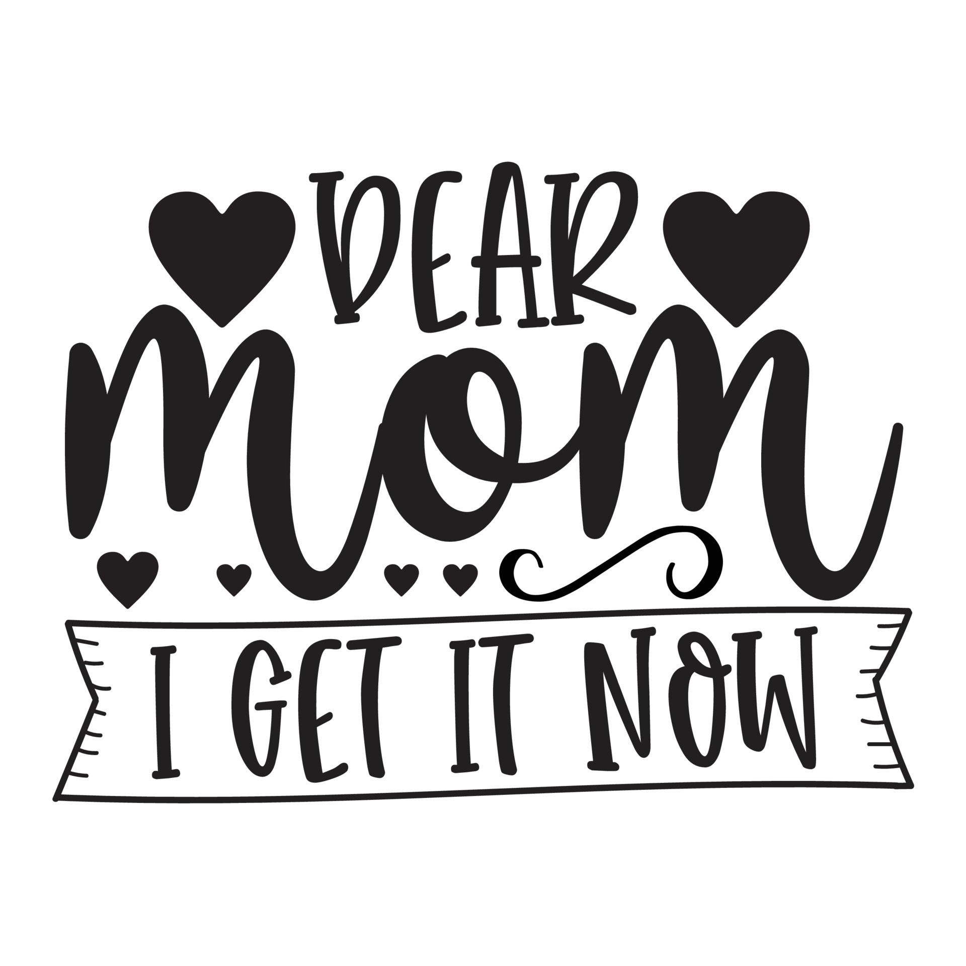 Dear mom i get it now Mother’s day shirt print template, typography