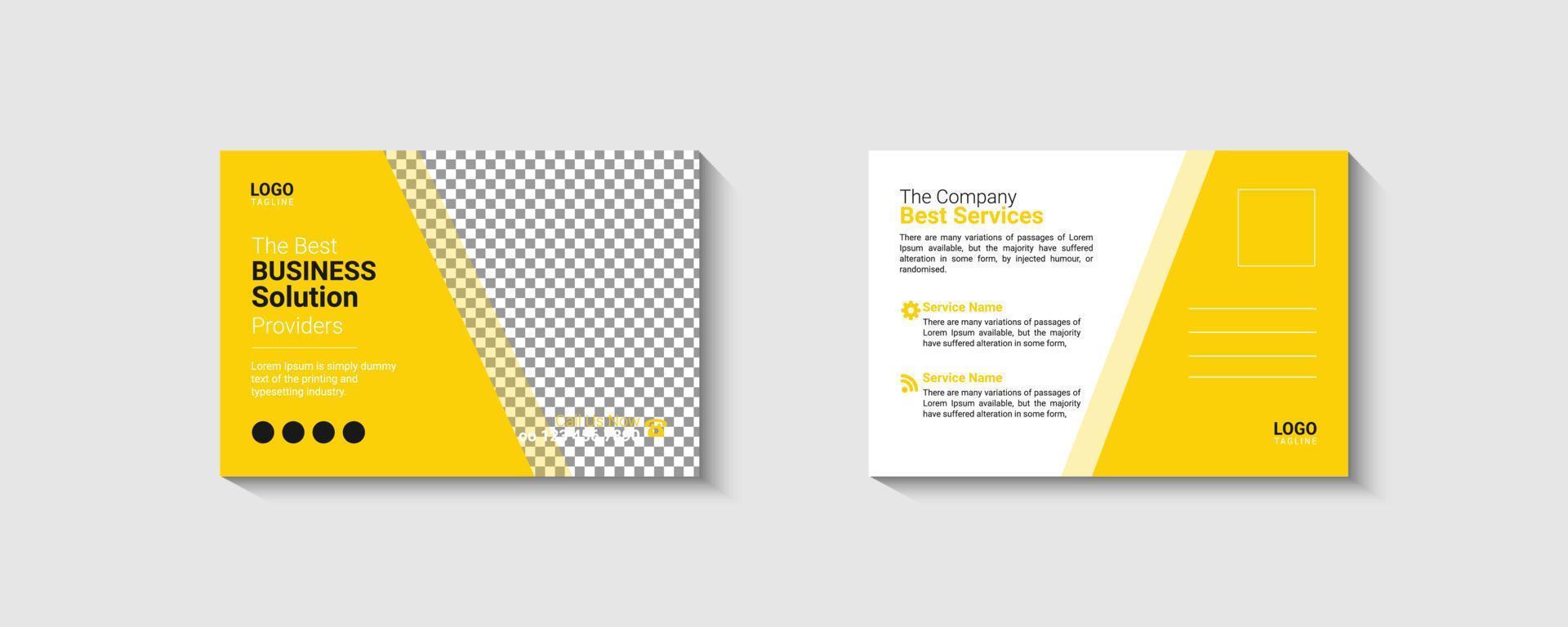 Business post card design template vector