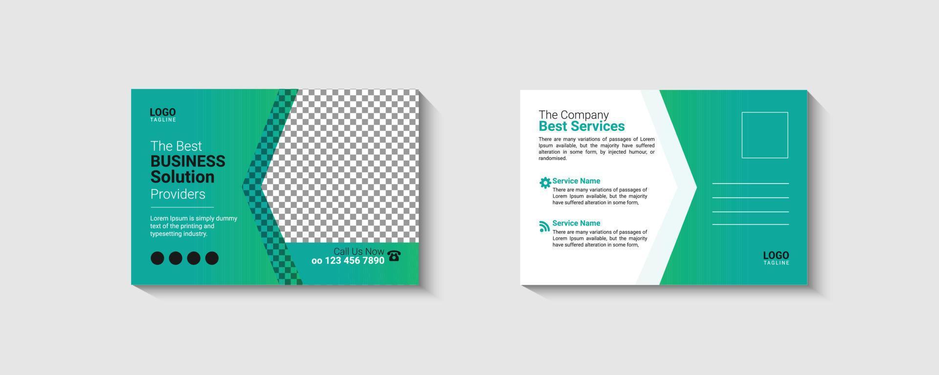 Business post card design template vector