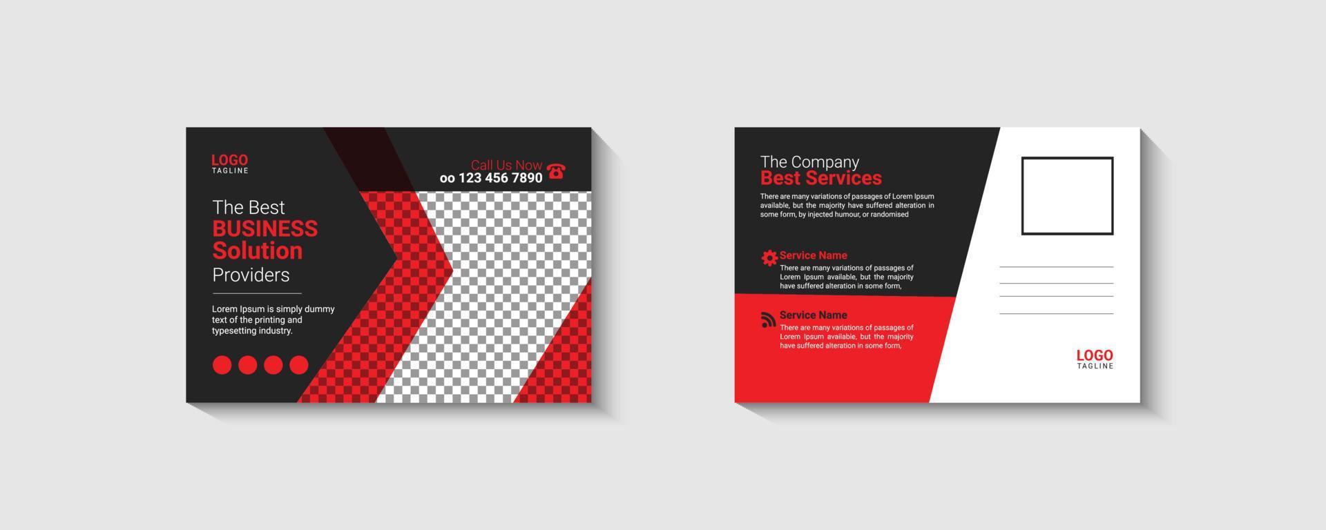 Business post card design template vector