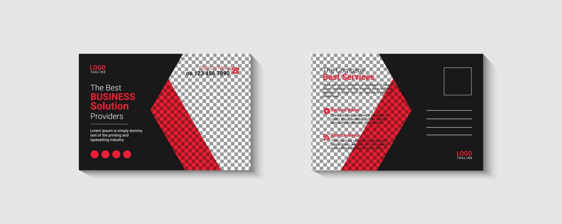 Business post card design template vector