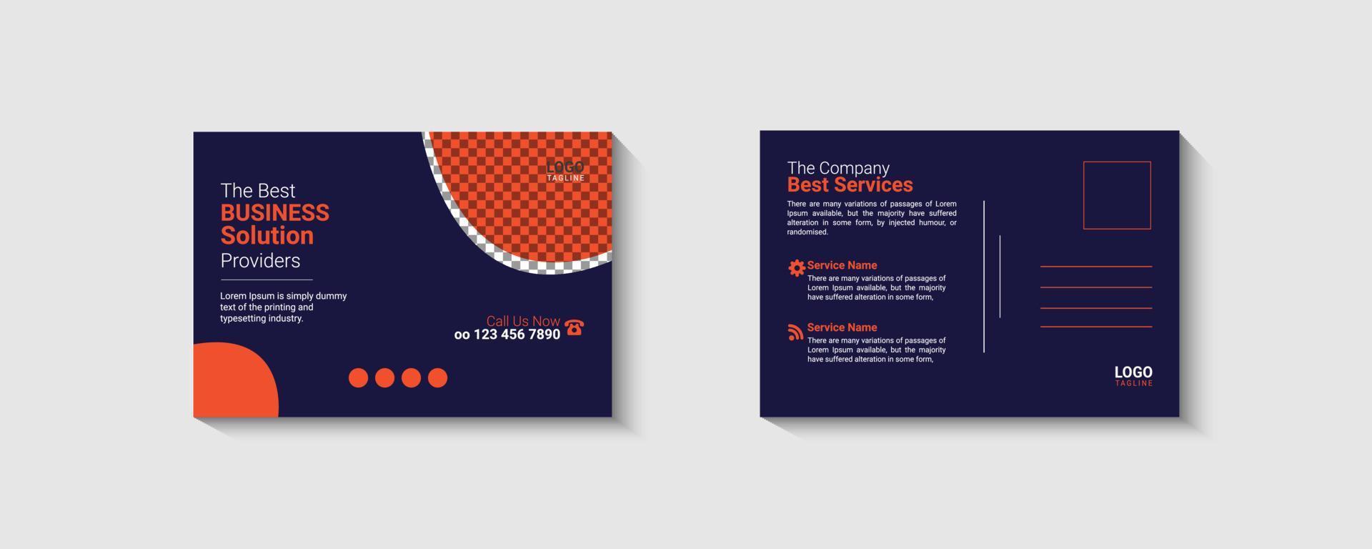 Business post card design template vector