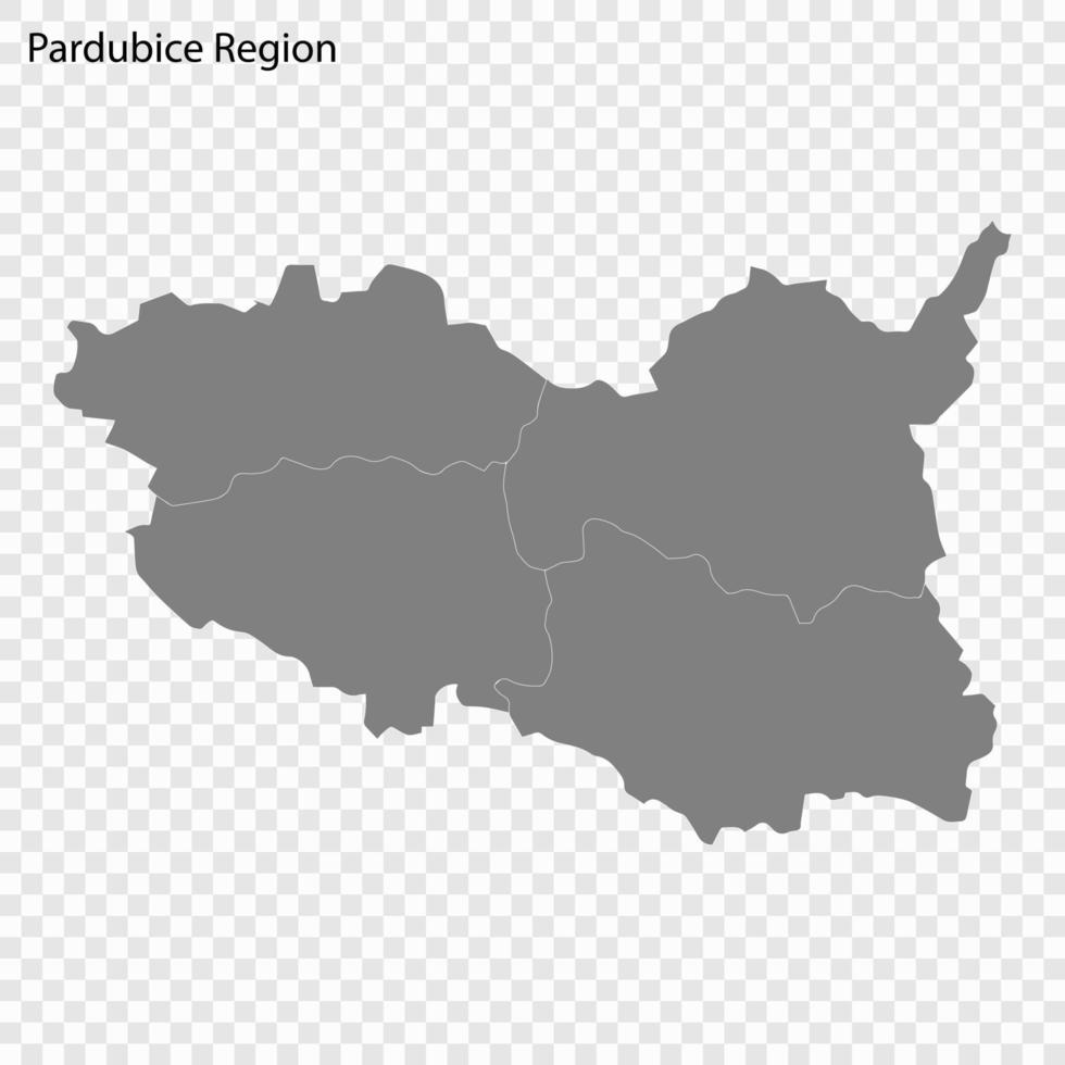 High quality map is a region of Czech republic vector