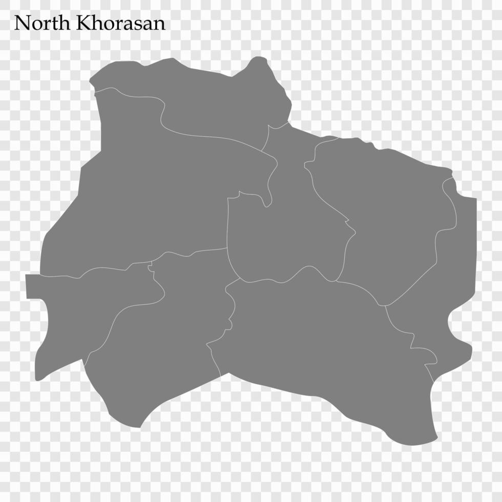 High Quality map  is province of Iran vector