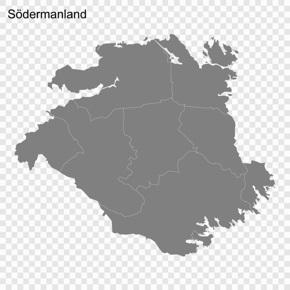 High Quality map is a county of Sweden vector