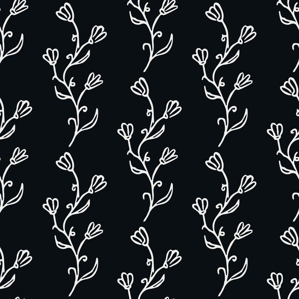 Seamless floral pattern. Doodle background with flowers. Spring pattern vector