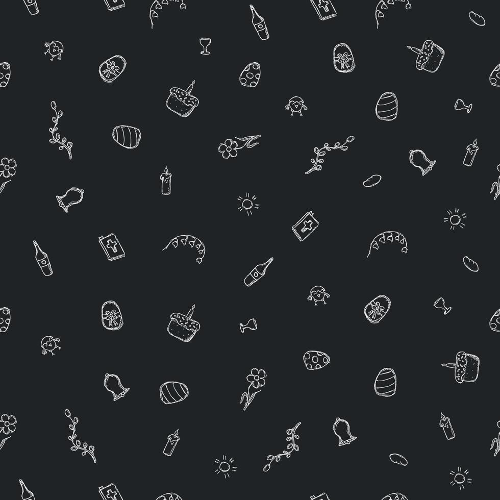 Easter pattern. Seamless pattern with easter icons. Easter background vector