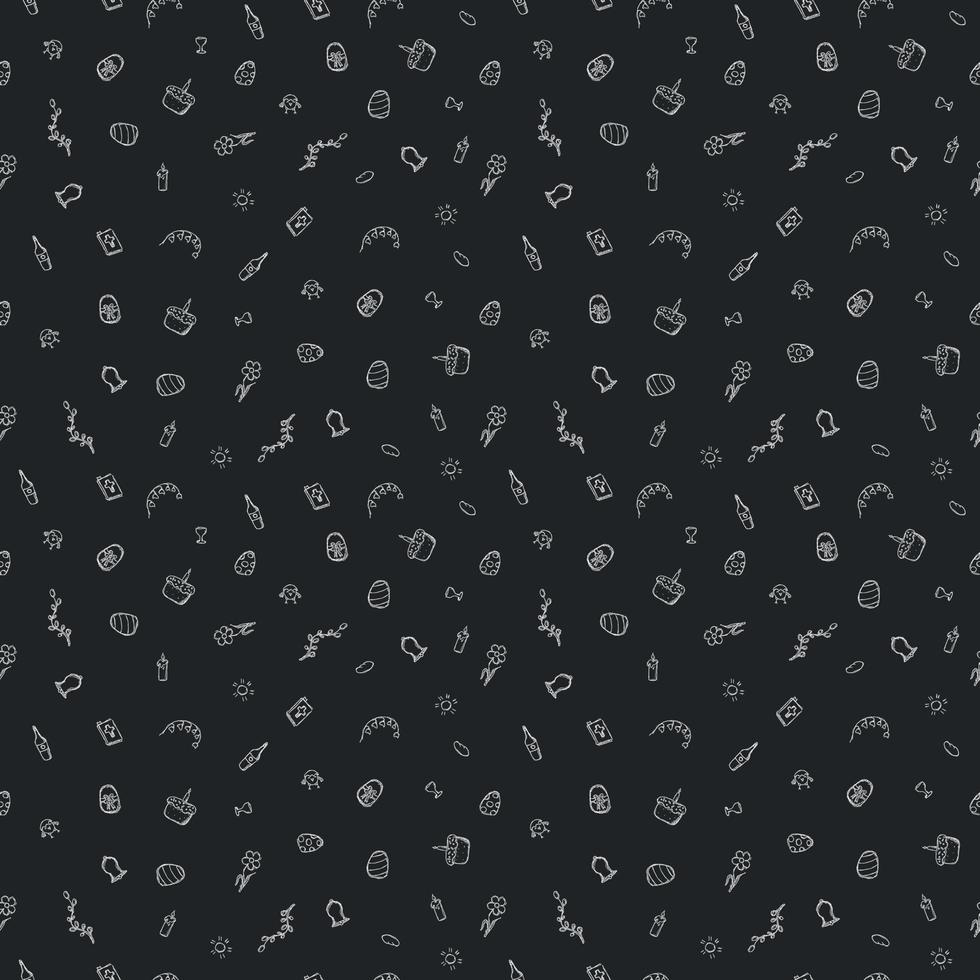 Easter pattern. Seamless pattern with easter icons. Easter background vector