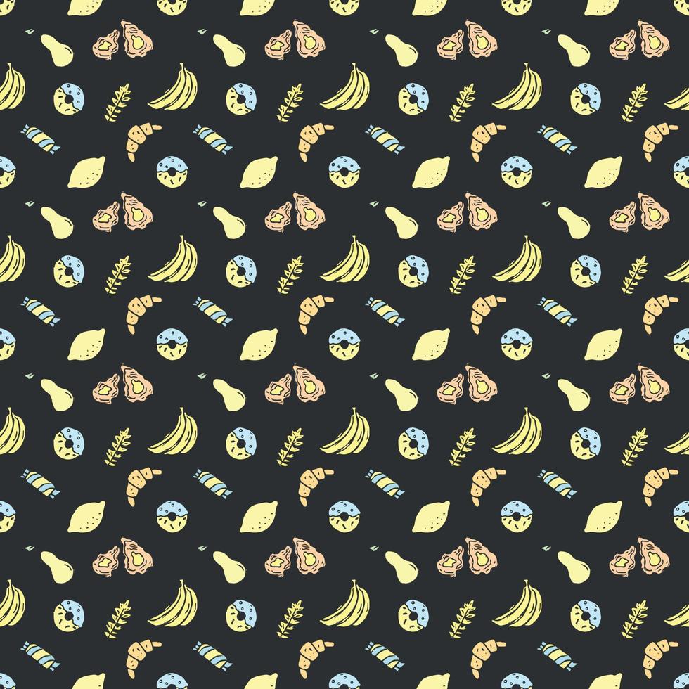 Seamless pattern with food icons. doodle food pattern. Food background vector