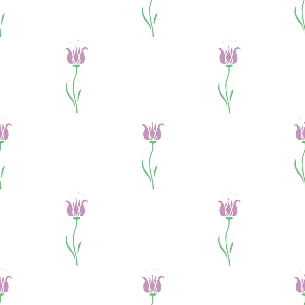 Seamless floral pattern. Doodle background with flowers. Spring pattern vector