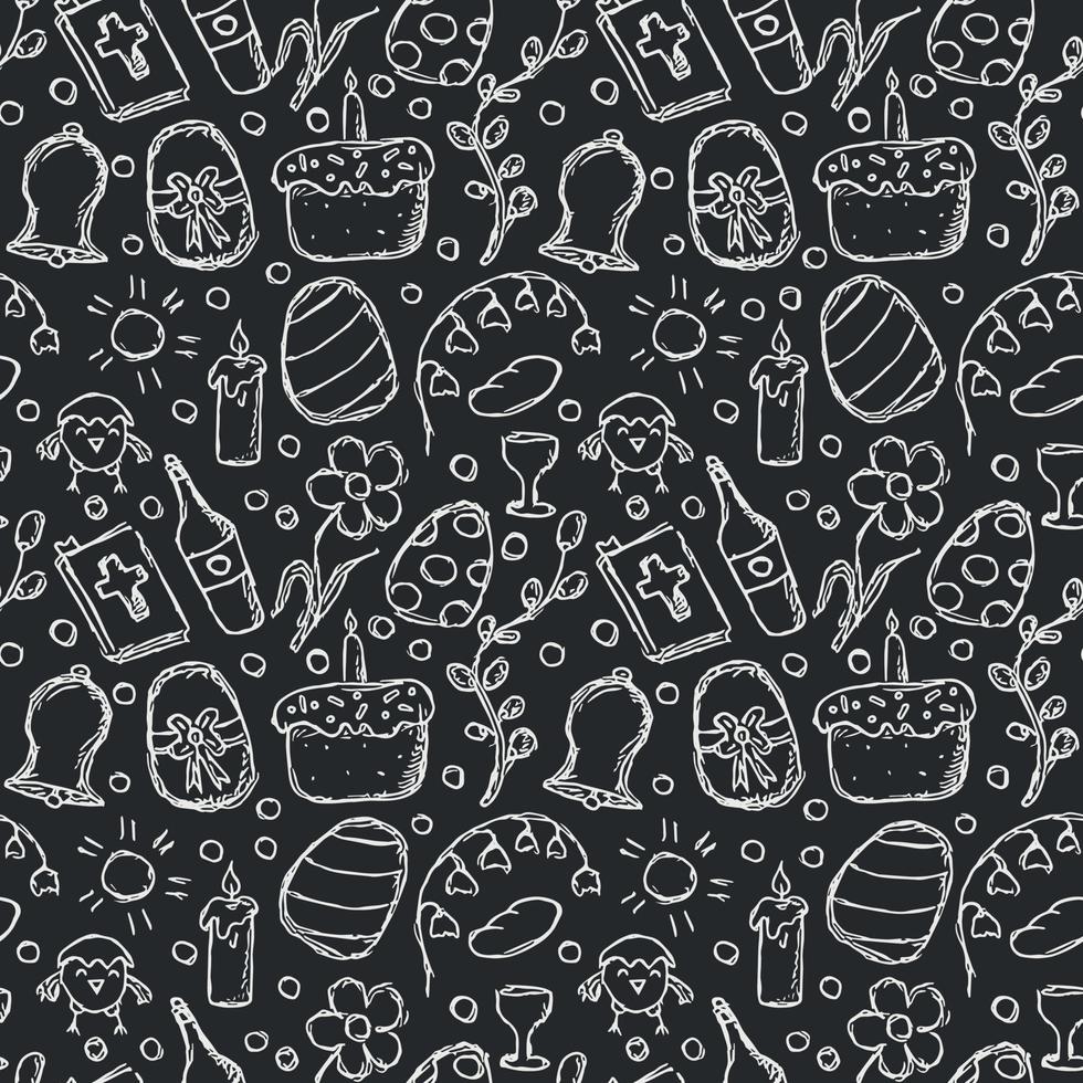 Easter pattern. Seamless pattern with easter icons. Easter background vector