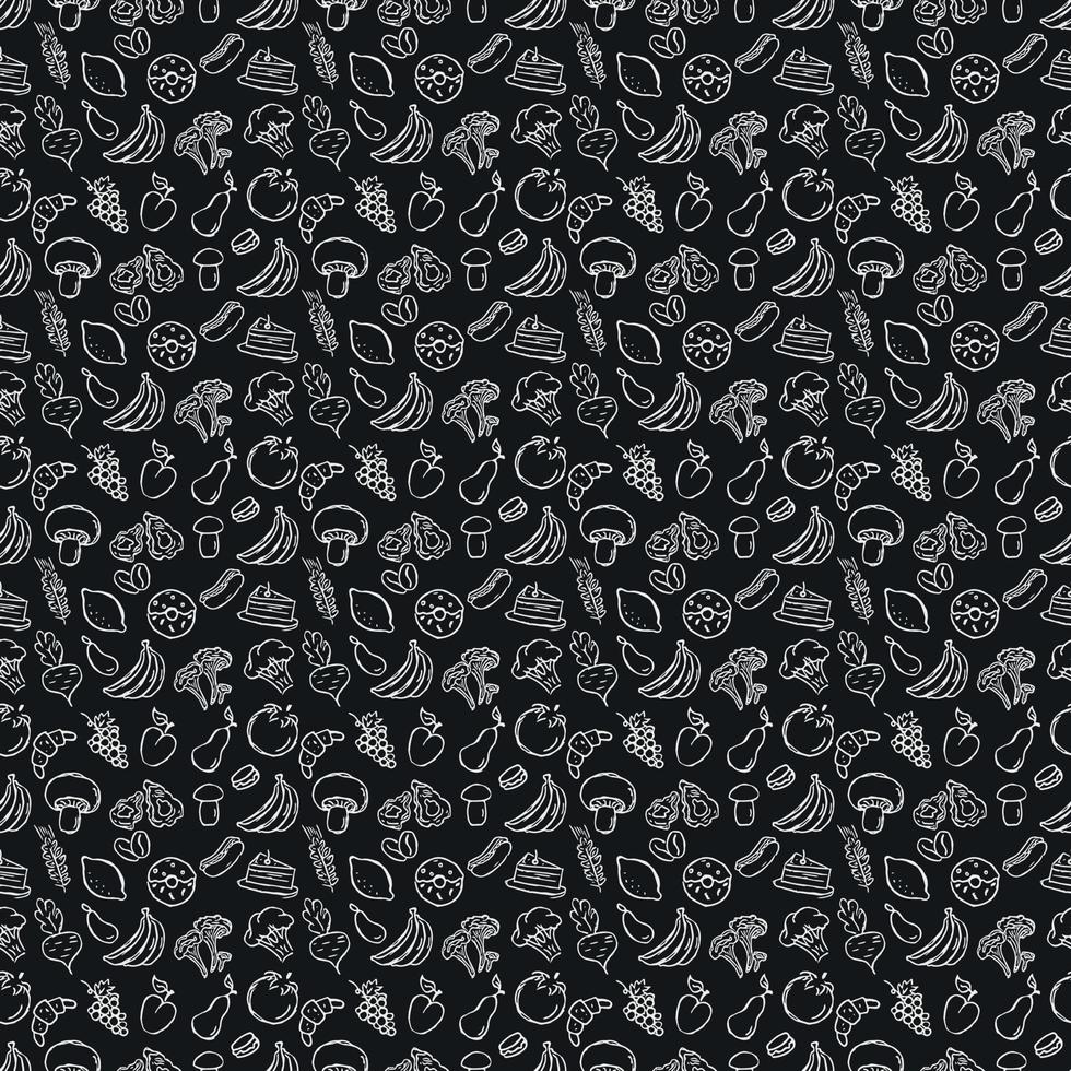 Seamless pattern with food icons. doodle food pattern. Food background vector