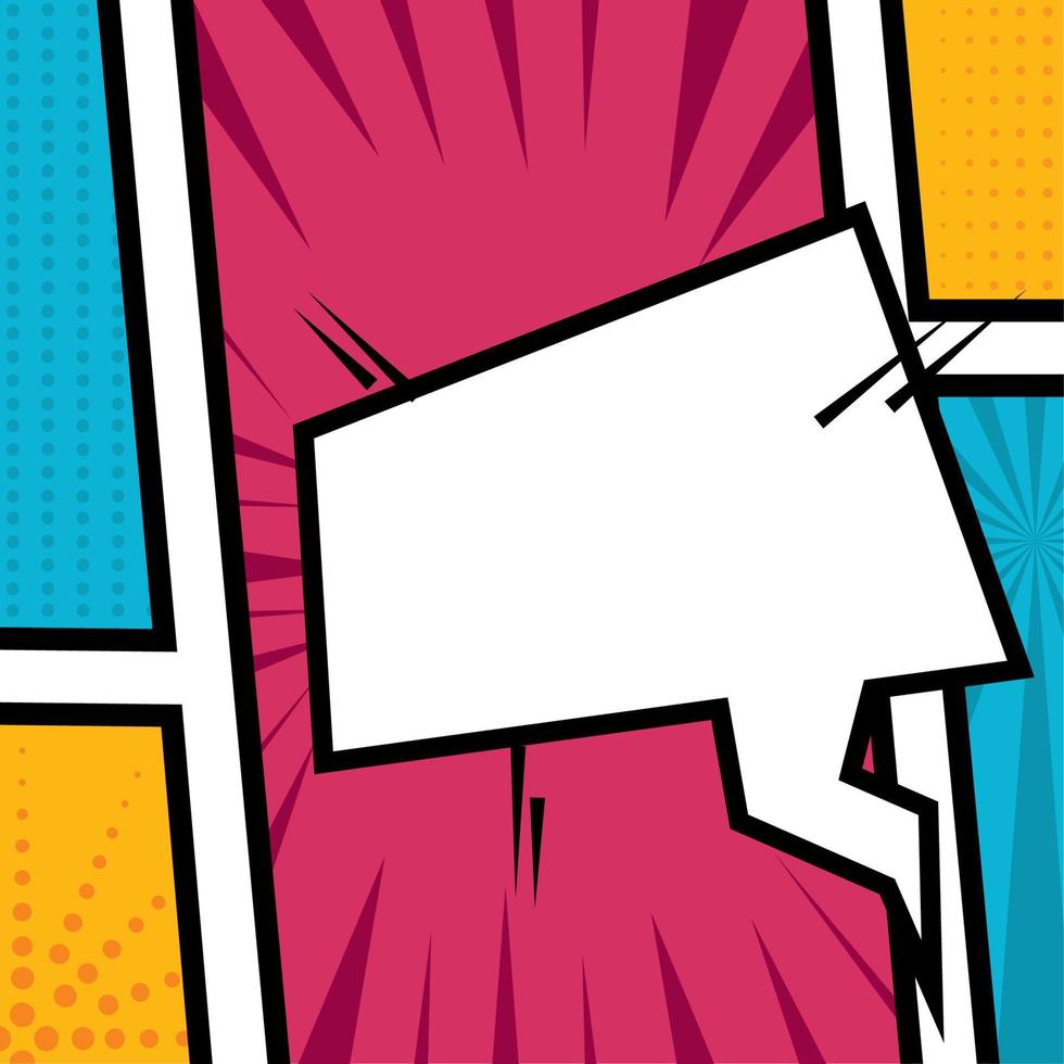 Colored comic page with halftone effect and comic bubbles Vector illustration