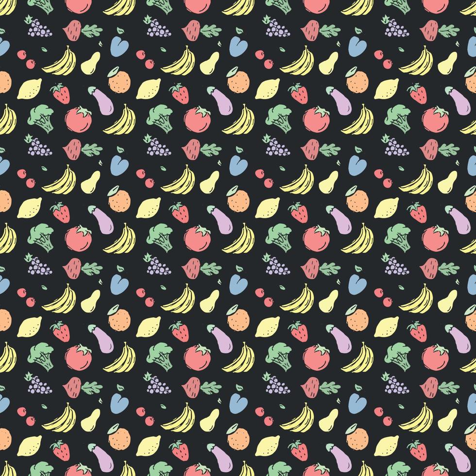 Seamless pattern with food icons. doodle food pattern. Food background vector