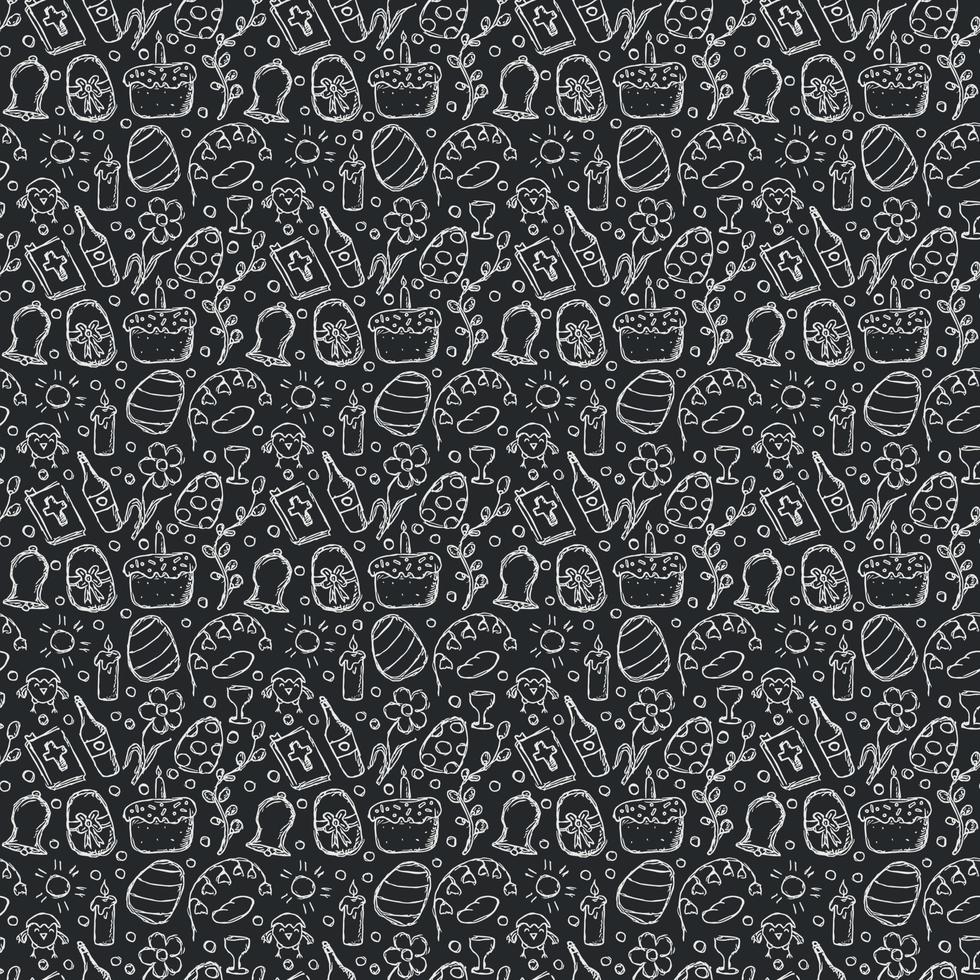 Easter pattern. Seamless pattern with easter icons. Easter background vector