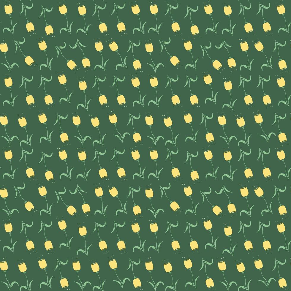 Seamless floral pattern. Doodle background with flowers. Spring pattern vector