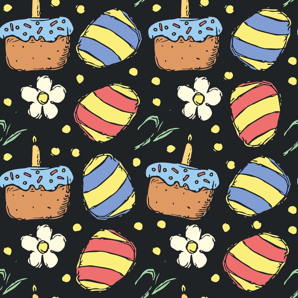 Easter pattern. Seamless pattern with easter icons. Easter background vector