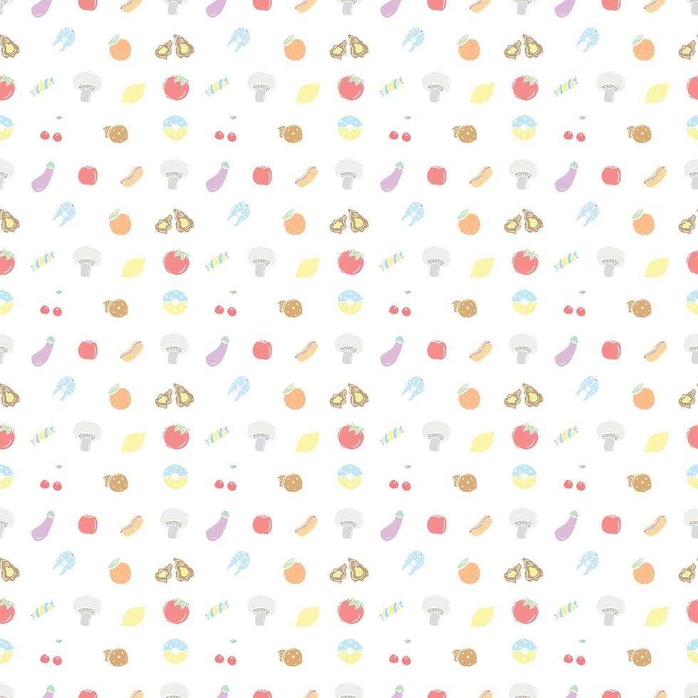 Seamless pattern with food icons. doodle food pattern. Food background vector
