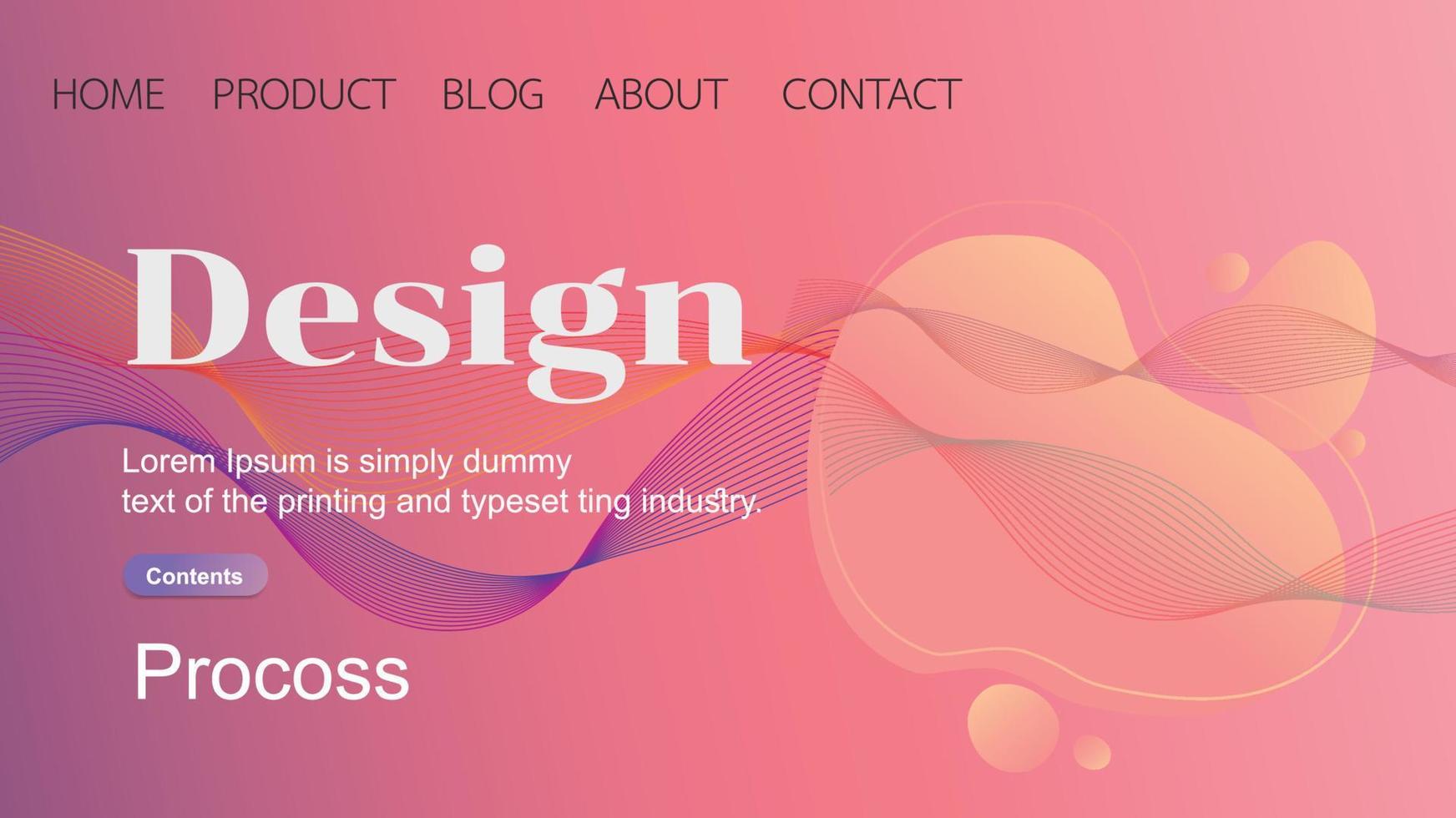 Website template design. Modern web page design for website  development. vector