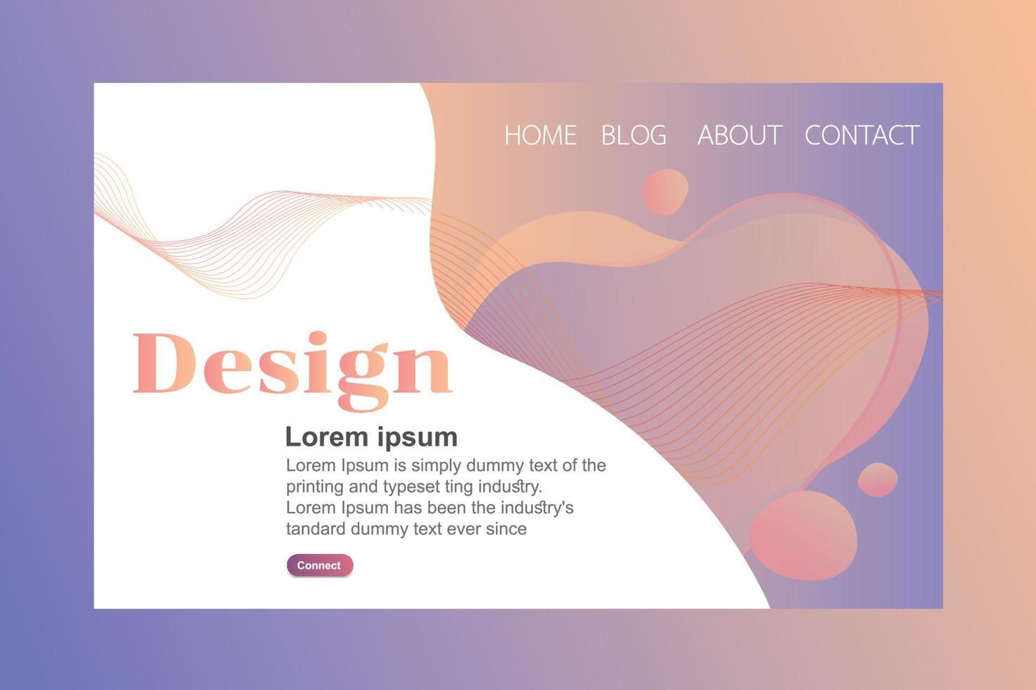 Website template design. Modern web page design for website  development. vector