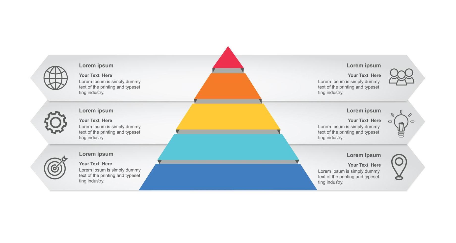 Pyramid Infographics template. Vector illustration.