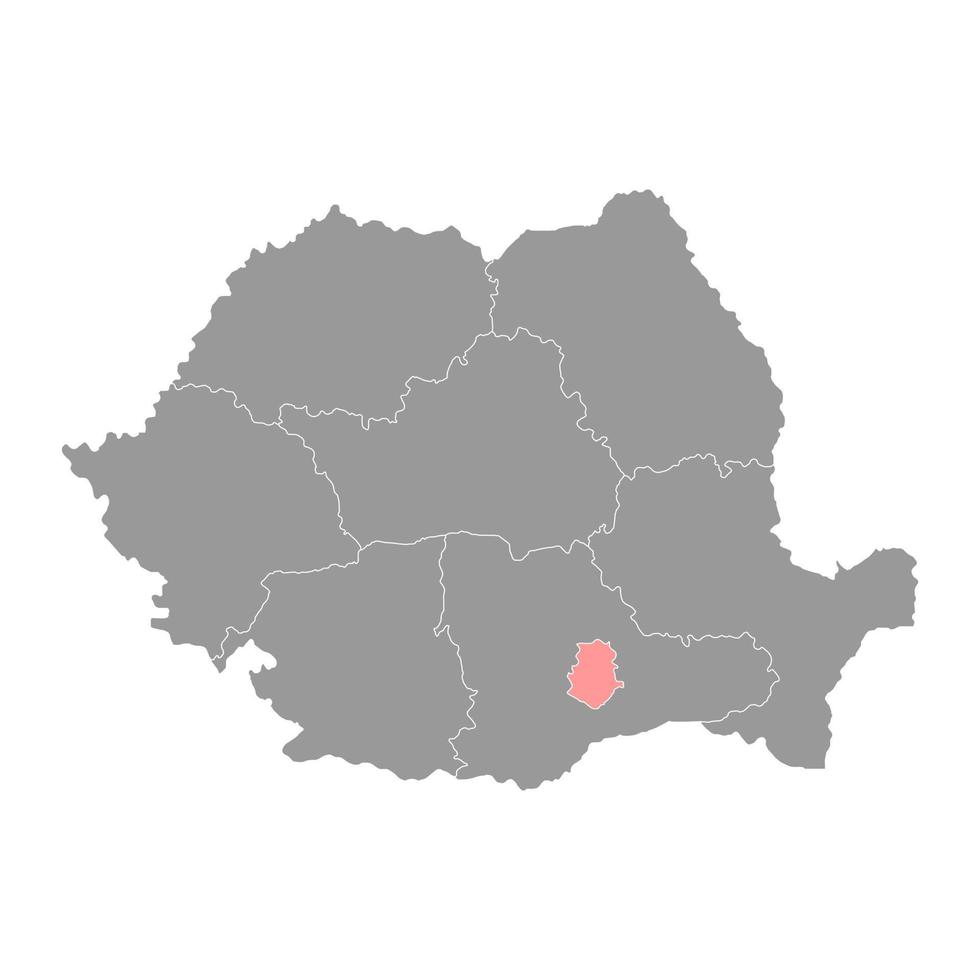 Bucharest Ilfov development egion map, region of Romania. Vector illustration.
