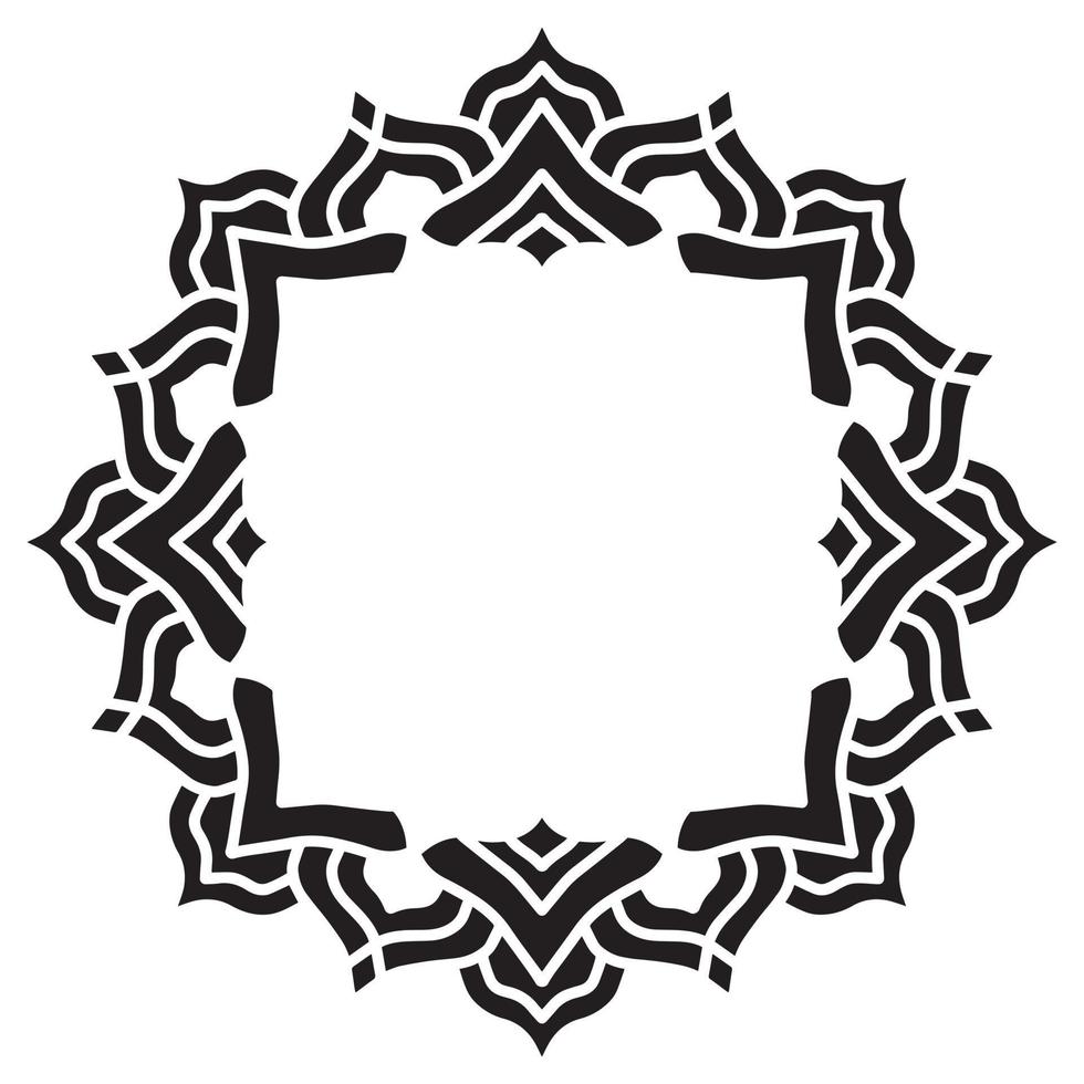 Abstract floral round frame stencil vector