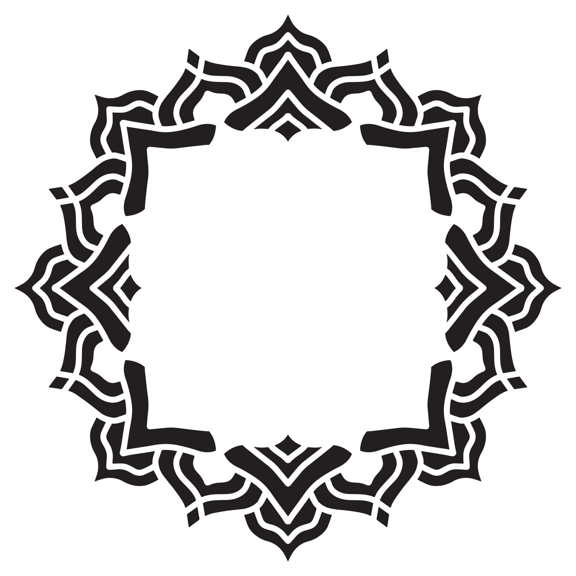 Abstract floral round frame stencil 22864174 Vector Art at Vecteezy