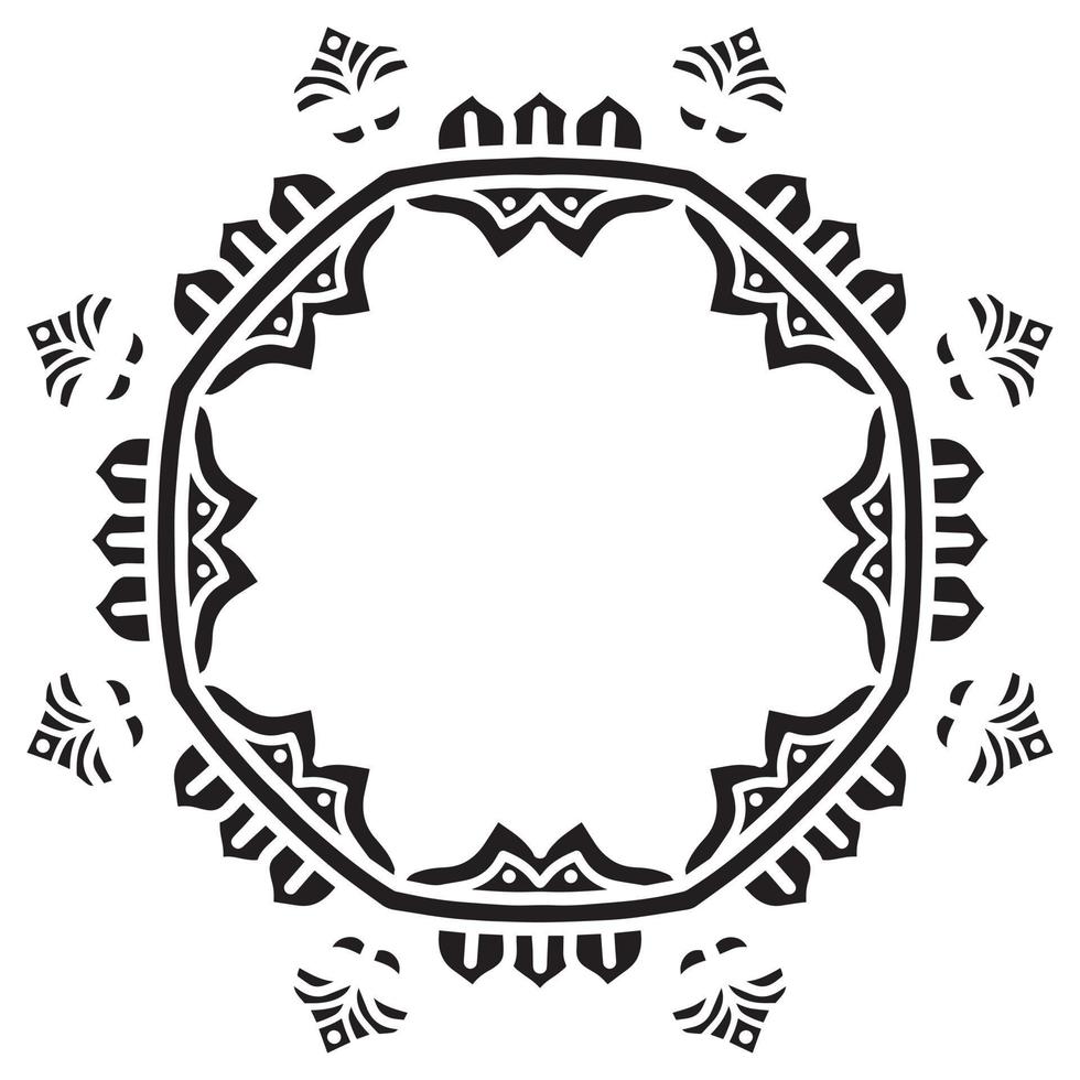 Abstract floral round frame stencil 22864177 Vector Art at Vecteezy