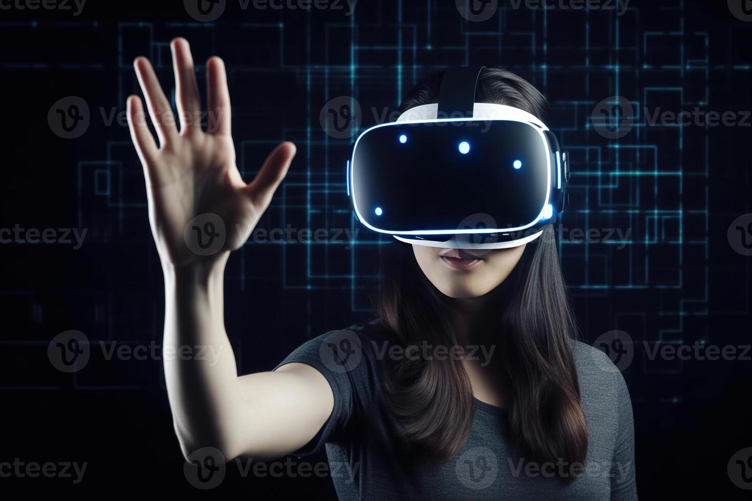 https://static.vecteezy.com/system/resources/previews/022/864/238/non_2x/a-woman-wearing-a-virtual-reality-headset-touching-the-virtual-object-on-dark-background-ai-generated-photo.jpg