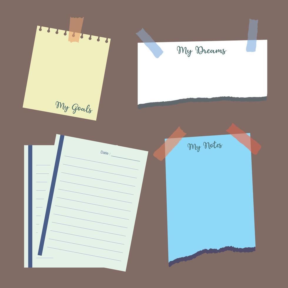 Notebook paper quote templates vector