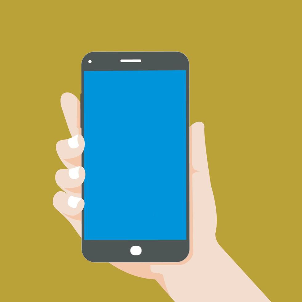 Handphone and hand for advertisement vector