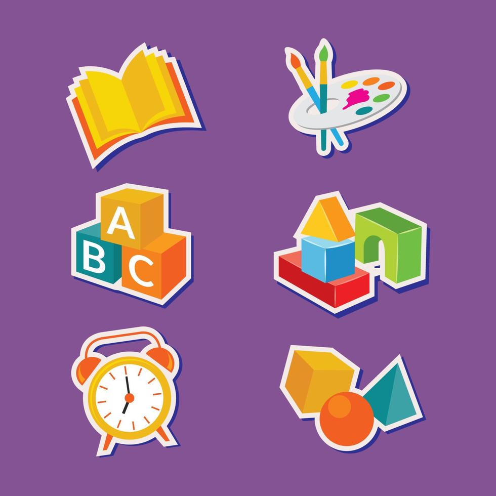 Collection of cute stickers for kids vector