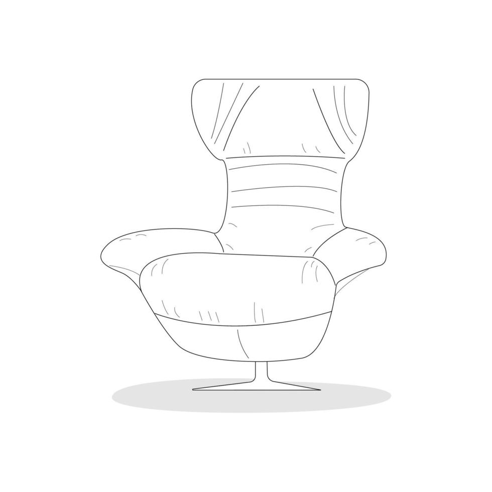 Chair on a stand with a high back in a modern style vector
