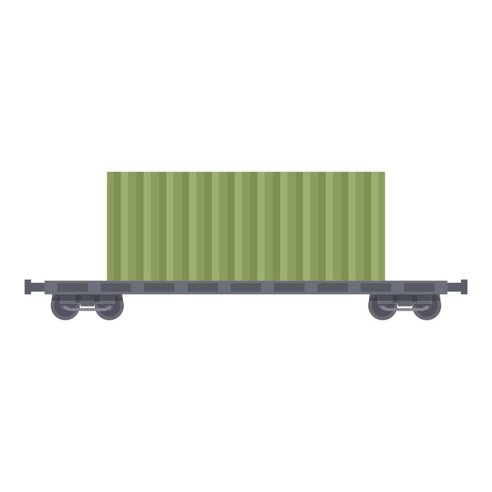 carga vagón icono dibujos animados vector. tren envase vector