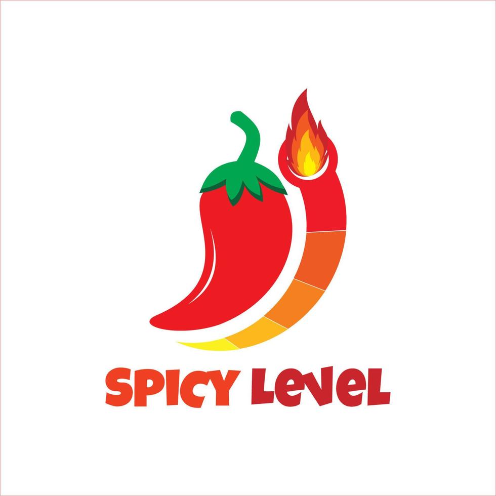 Spicy Level With Fire eps vector