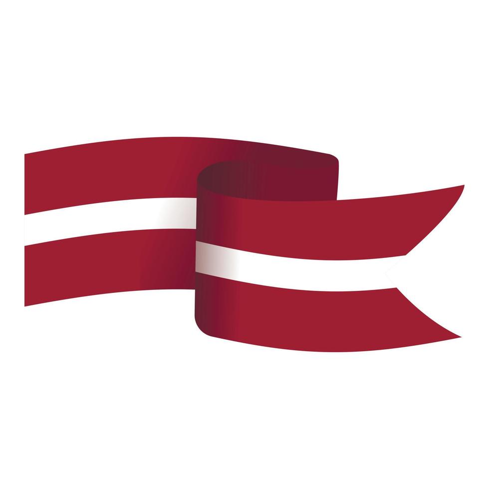 Latvia ribbon flag icon cartoon vector. National travel vector