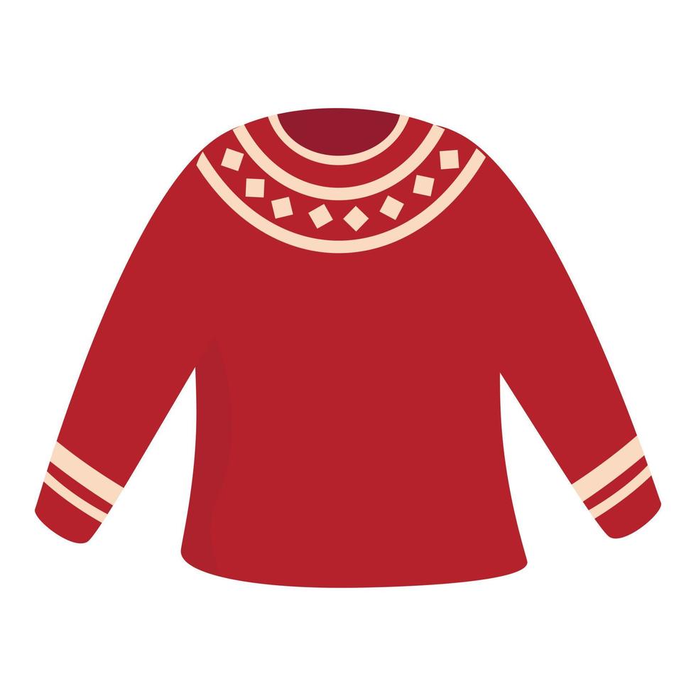 Red sweater icon cartoon vector. Travel island vector