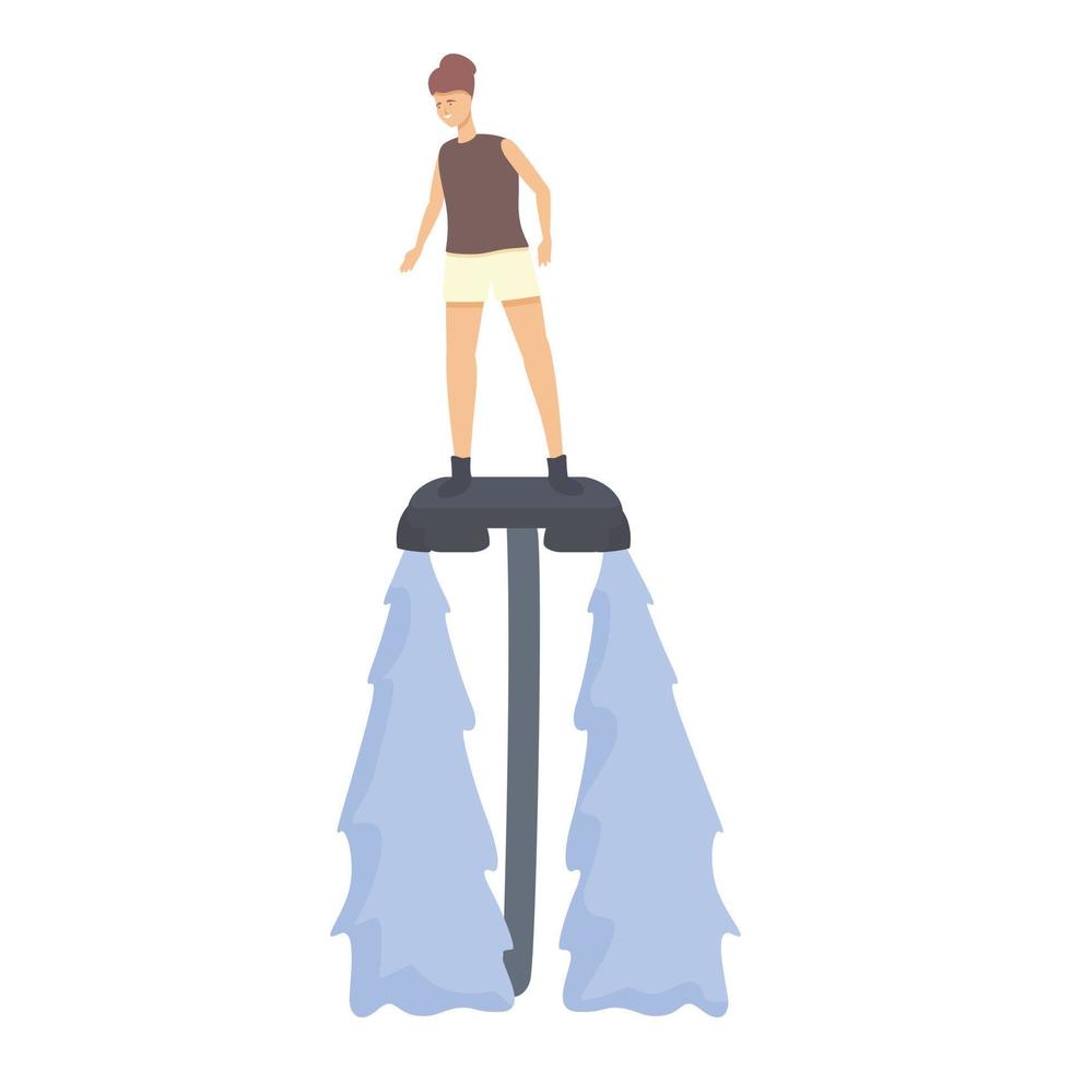 mujer flyboard icono dibujos animados vector. mar deporte vector