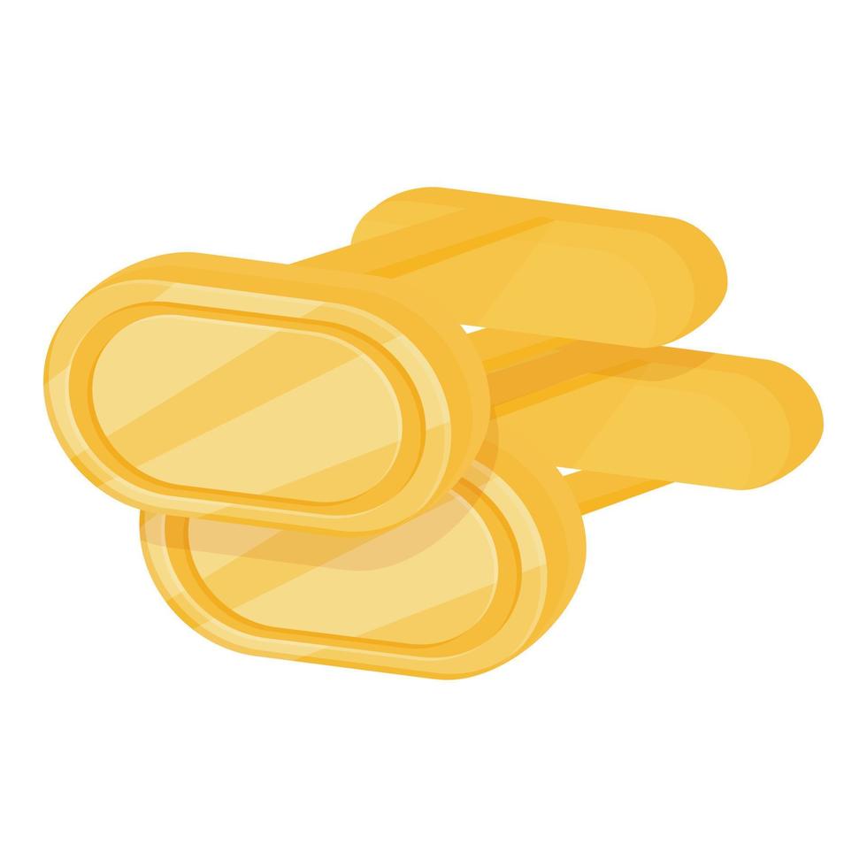 Golden cufflink icon cartoon vector. Fashion luxury vector