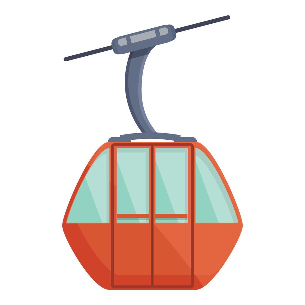 Red ski lift icon cartoon vector. Winter snow vector