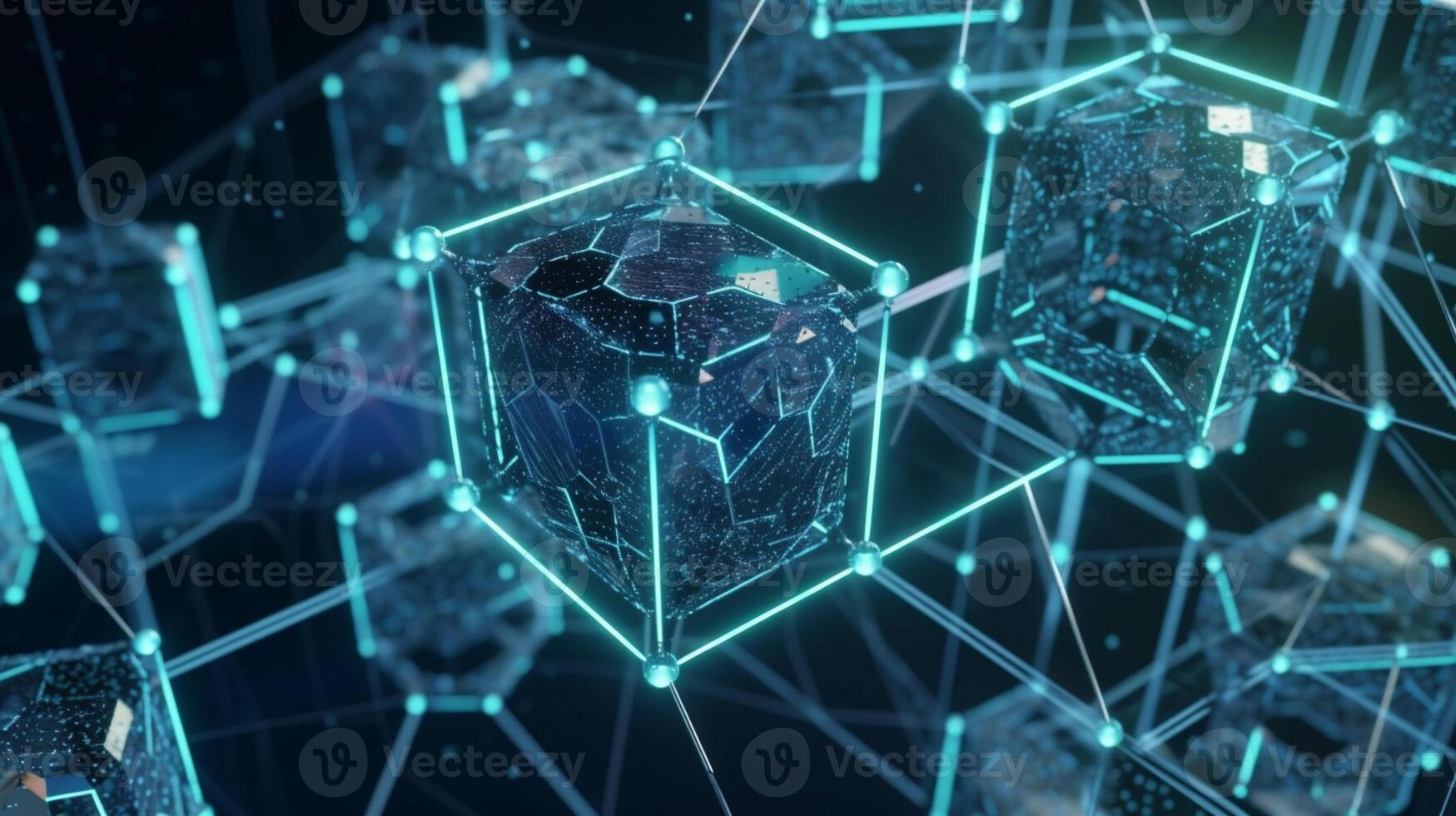 technology block chain concept background photo